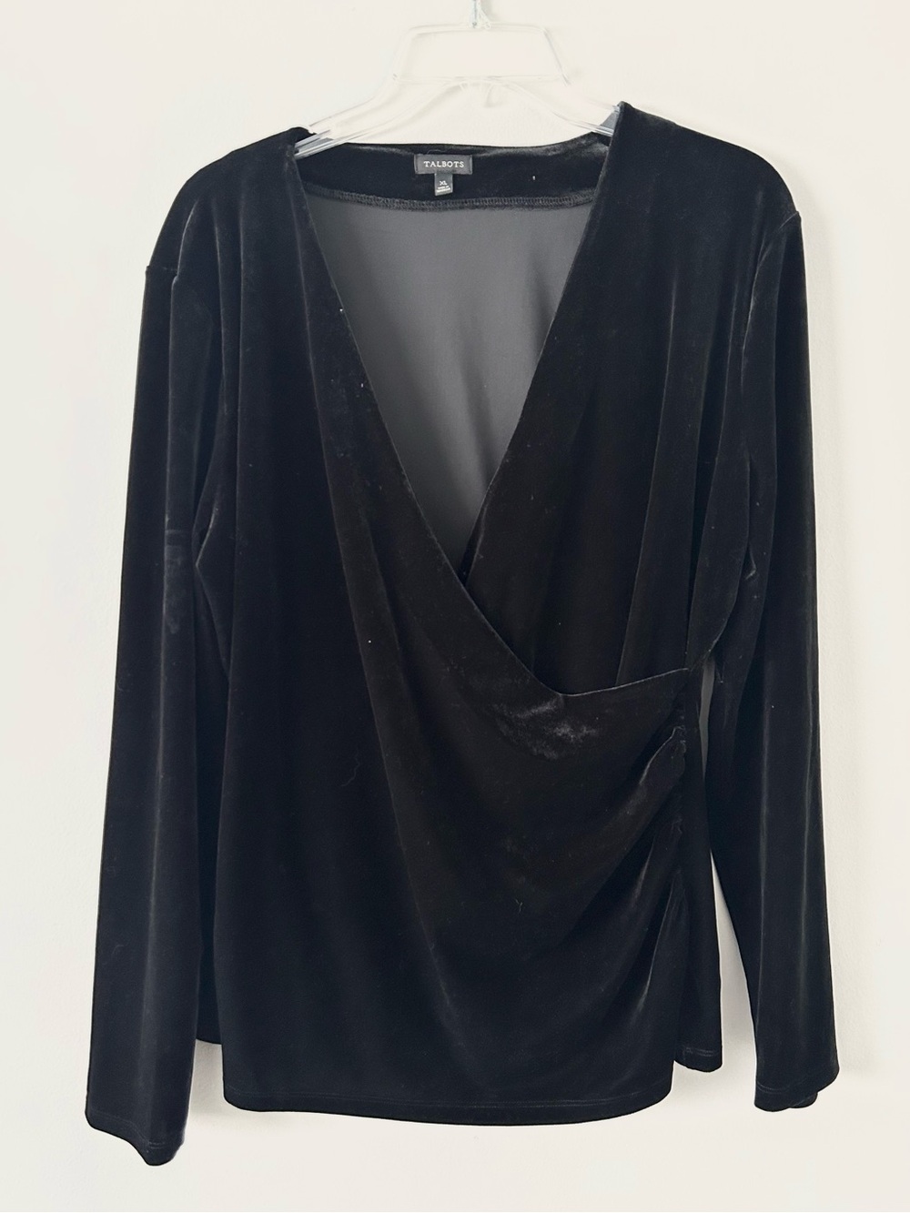 Talbots Velvet Wrap Top